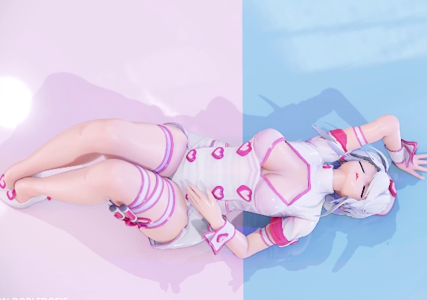 顶级MMD大神白衣天使+黑科技眼镜2部动画2.08G身材太辣了